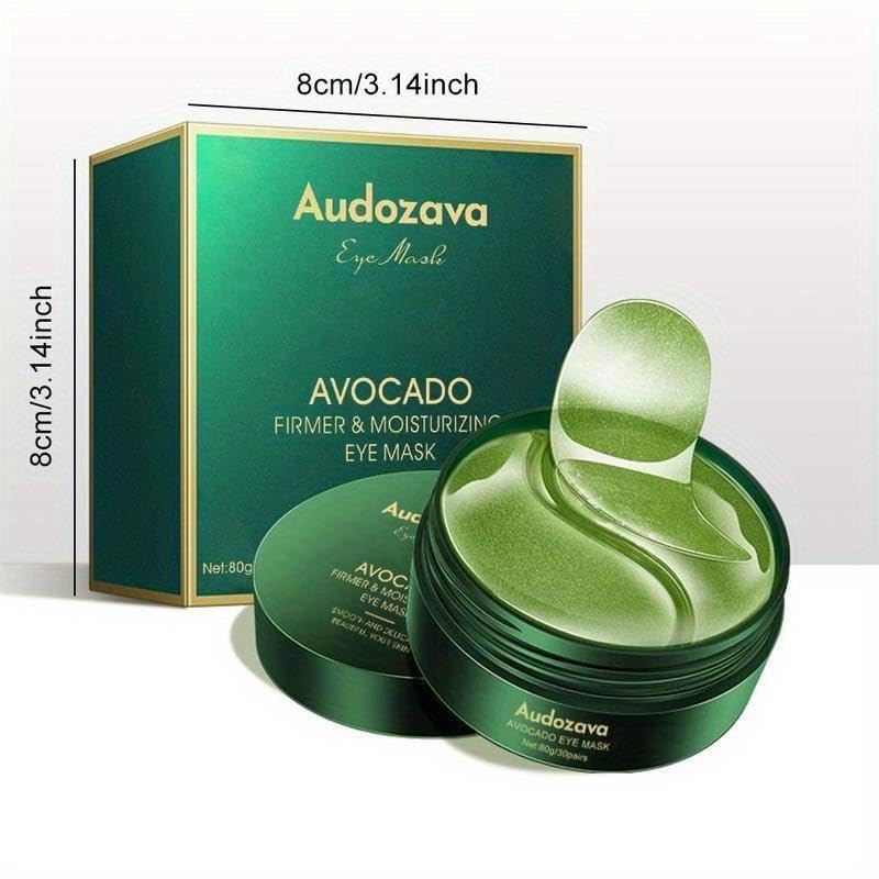 Premium Under-Eye Mask with Collagen and Hyaluronic Acid for Dark Circles, Puffiness, and Eye Bags - Avocado Moisturizing Anti-Aging Eye Mask - Hydrating Under Eye Patches (30 Pairs)