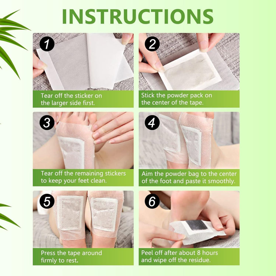 Audozava Foot Pads, Natural Bamboo Vinegar Ginger Powder, Easy to Use and Feel Better, Ginder Foot Pads for Relaxation, Relieve Stress, Improve Sleep, Pain Relief (10pc)