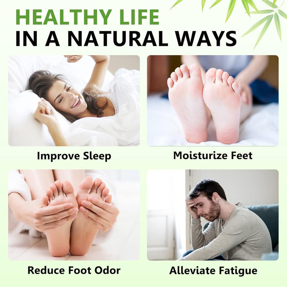 Audozava Foot Pads, Natural Bamboo Vinegar Ginger Powder, Easy to Use and Feel Better, Ginder Foot Pads for Relaxation, Relieve Stress, Improve Sleep, Pain Relief (10pc)